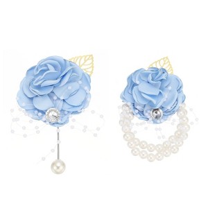 Unique Bargains Beautiful Appearance Versatile Artificial Flowers  Rose Bridesmaid Wrist Flower - 1 of 4