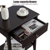 Tangkula 2PCS Nightstand Sofa Side End Table Bedroom Living Room w/ Shelf Drawer Brown - 3 of 4