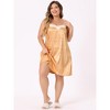 Agnes Orinda Women's Plus Size Satin Star Print Lace Trim Sleeveless Home Nightgowns - 3 of 4