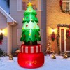 Tangkula 8FT Tall Christmas Inflatables LED Lighted Xmas Inflatable Rotating - 2 of 4