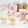 Sparkle and Bash 50 Pack Pink and Gold Cupcake Wrappers, Paper Baking Cups, Muffin Liners for Baby Shower, Birthday (2.2 In) - 3 of 4