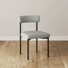 Nathan James Dahlia Metal Upholstered Modern Dining Chair Feather Gray Matte Black - 2 of 4