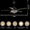 Ceiling Fan with Crystal Shade, 5 Blades, Quiet DC Motor, 6-Speed Reversible, Remote Control & 3-Color Dimmable LED - 2 of 4