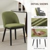 Dining Chairs Set of 2, Modern Fabric Upholstered Kitchen Side Chairs with Curved Backrest and Wood Leg, Armless Dining Chair for Restaurant/Cafe - 4 of 4