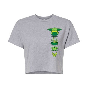 Women's - Star Wars - The Mandalorian Grogu Icons Cropped Graphic T-Shirt - 1 of 4