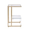NicBex Modern 17.7" Rectangle Coffee Table with 2 Tier Storage, Acrylic Frame and Glass Top for Living Room - 3 of 4