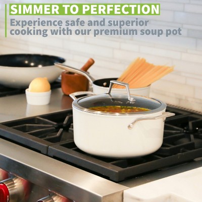 9.4-Inch Aluminum Nonstick Soup Pot with Glass Lid