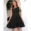 Coolmee Women's Summer Maternity Mini Dress One Shoulder Sleeveless Knot Short Dress Tiered Flowy Sundress - 3 of 4
