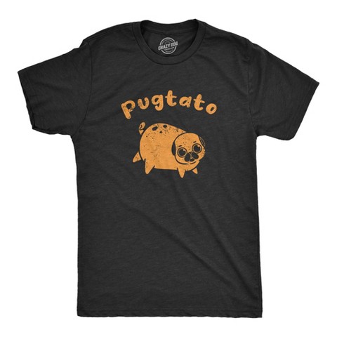 Мужские футболки Crazy Dog T-Shirts, Inc. Mens Pugtato T Shirt Funny Cute Adorable Pug Potato Puppy Tee for Guys - Crazy Dog Men's T Shirt For Dog Lovers Black S