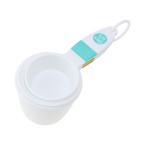 Unique Bargains Measuring Cups 4-Piece Measuring Spoon Set Dishwasher Safe Plastic White 1Set - 1 of 4