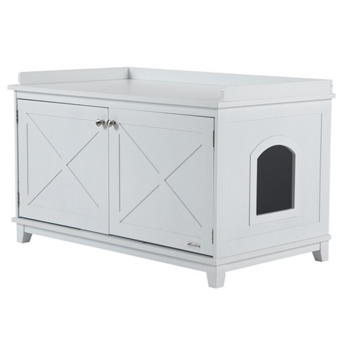 WIAWG Cat Litter Box Enclosure Furniture, Large Modern Hidden Cat Washroom  with Storage Shelf, Sliding Doors, for Living Room YLM-AMKF180122-01 - The  Home Depot