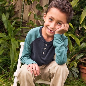 Lands' End Kids Short Sleeve Henley T-Shirt - 1 of 2