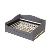 Sapphtopaz Daybed with Trundle and LED Teddy Fleece Upholstered Bed Frame with Wave Arm and Hidden Storage for Apartment, Kids Room - 4 of 4