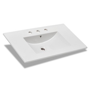 Saint Birch Ceramic Single Bathroom Vanity Top With Sink 3 Hole - 1 of 4
