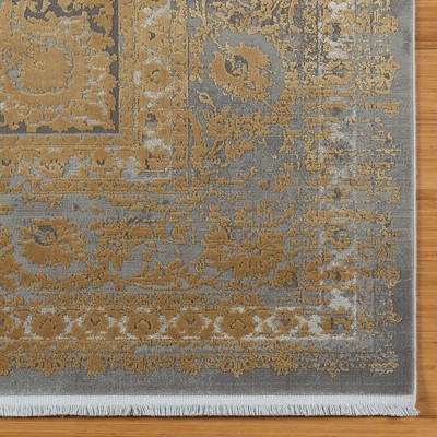 Gray Tufted Reversible Rectangular Viscose Area Rug