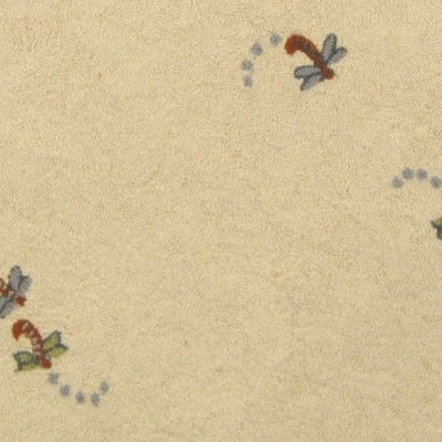 Lancaster Ivory Floral 5'6" Round Hand-Knotted Wool Area Rug