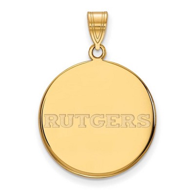 Black Bow Jewelry 14k Yellow Gold Rutgers Scarlet Knights NCAA Large Pendant