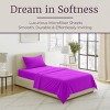 Hastings Home Twin Size Brushed Microfiber 3 Piece Bed Sheet and Linen Set with Stain Resistant Fitted and Flat Sheets - Purple - 2 of 4
