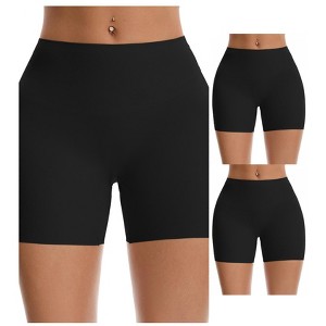 INSPIRE CHIC 3 Packs Women's High Waisted Seamless Shaping Tummy Control Slimming Underwear Boyshorts - 1 of 4