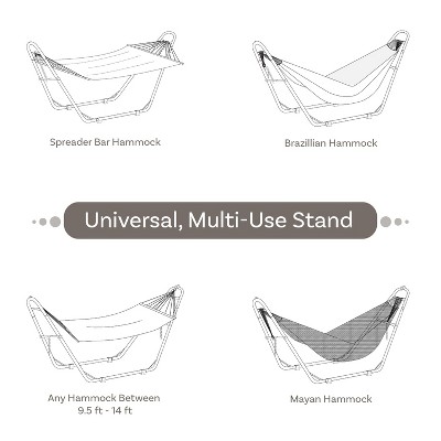 Black Powder-Coated Steel Universal Hammock Stand for 9 to 14 Feet