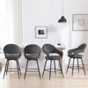 Bekrvio Swivel Counter Height Bar Stools Set of 2/4,26" Kitchen Bar Chairs w/Hollow Back,Faux Leather/Velvet Upholstered for Kitchen Island - 3 of 4