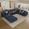 MAYEERTY 157.6" Cloud Sofa Blue - 157.6", Corduroy, Double-Layer, No Assembly, DIY for Spacious Room - 4 of 4