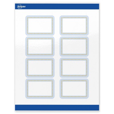 Avery 2" x 3" Labels, Gold Dots with Blue Border, 80 ct