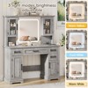 Vanity Desk with Mirror, Lights & Charging Station, 45" Bedroom Table, 3 Lighting Modes - 4 of 4