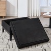 Square Storage Ottoman Coffee Table with Reversible Lid and Rubber Wood Legs, Upholstered Footstool for Bedroom, Living Room, or Entryway-Tanpinhause - 2 of 4