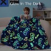 Joyfy Glow in The Dark Gaming Blanket Gamer Gifts for Boys Age 2-12 Years Old, Soft Cozy Flannel Blue Kids Throw Blanket, Birthday Bedroom Decor 50x60 - 3 of 4