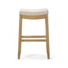 HomeRoots 31" Bone and Natural Faux Leather and Solid Wood Backless Bar Height Bar Chair - 4 of 4