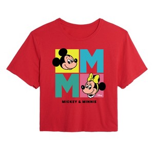 Women's - Disney - Minnie Mickey Cropped Graphic T-Shirt - 1 of 4