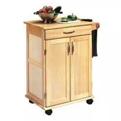 Small General Line Kitchen Cart with Natural Top Brown - Homestyles