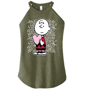Women's - Peanuts - Charlie Brown Xoxo Graphic High Neck Tank - 1 of 4