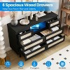 CuisinSmart Modern Rattan Dresser, LED Dresser with Charging Station, Wooden Dressers & Chest of Drawers with 6 Drawers, TV Stand for Closet - 3 of 4