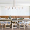 Modern 6-Light Gold Linear Chandelier with Ribbed Glass Shades, Kitchen Island Pendant Lighting Fixture - 3 of 4