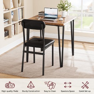 2-Person Dining Table Set, Modern Square Dining Table With 2 Upholstered Chairs - 1 of 4