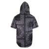 Slickblue Men's Hooded Bandana Baseball Jersey, Street Style, Black/White/Red, Cotton Blend, Size S-XL - 2 of 4
