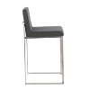 Set of 2 FujiHB Polyester/Steel Counter Height Barstools Charcoal: Padded Backrest, Modern Design - LumiSource - image 3 of 4