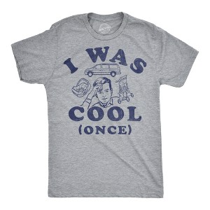 Mens Funny T Shirts I Was Cool Once Sarcastic Dad Graphic Novelty Fathers Day Tee For Men - Crazy Dog Men's T Shirt Gift for Dad - 1 of 4
