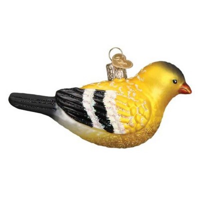 Golden Yellow Glass American Goldfinch Ornament