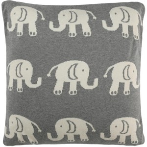 Elliot Knit Pillow - Light Grey/Natural - 20"X20" - Safavieh - 1 of 3