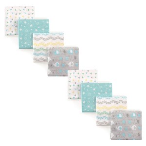 Luvable Friends Unisex Baby Cotton Flannel Receiving Blankets, Basic Elephant 8-Piece, One Size - 1 of 2