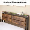 Homhougo Full Size Bed Frame, Upholstered Platform with Overhead Placement Space Brown - 3 of 4