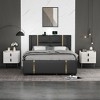 Lirago White Nightstand with 2 Drawers Marble-Pattern End Table 20.16"H x 19.54"D x 19.88"W - 3 of 4