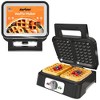 Heynemo 2 Slices Waffle Maker: Electric Waffle Iron with Adjustable Temperature Control, Nonstick Waffle Machine with Indicator Light, Silver - 3 of 4
