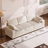 Famapy White 3 Seater Living Room Sofa Corduroy High Strength Sponge Wooden Frame - 4 of 4