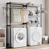 Laundry Room Organization and Storage,5 Tier Wood Over The Washer and Dryer Storage Shelf with Drying Clothes Racks,Space Saver Heavy Duty Bathroom - 3 of 4