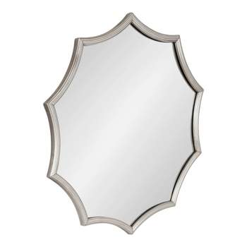 24" x 23" Lalina Scalloped Round Framed Accent Mirror Silver - Kate & Laurel All Things Decor