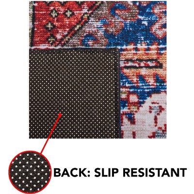 Tucson Navy and Rust Washable Square Rug
